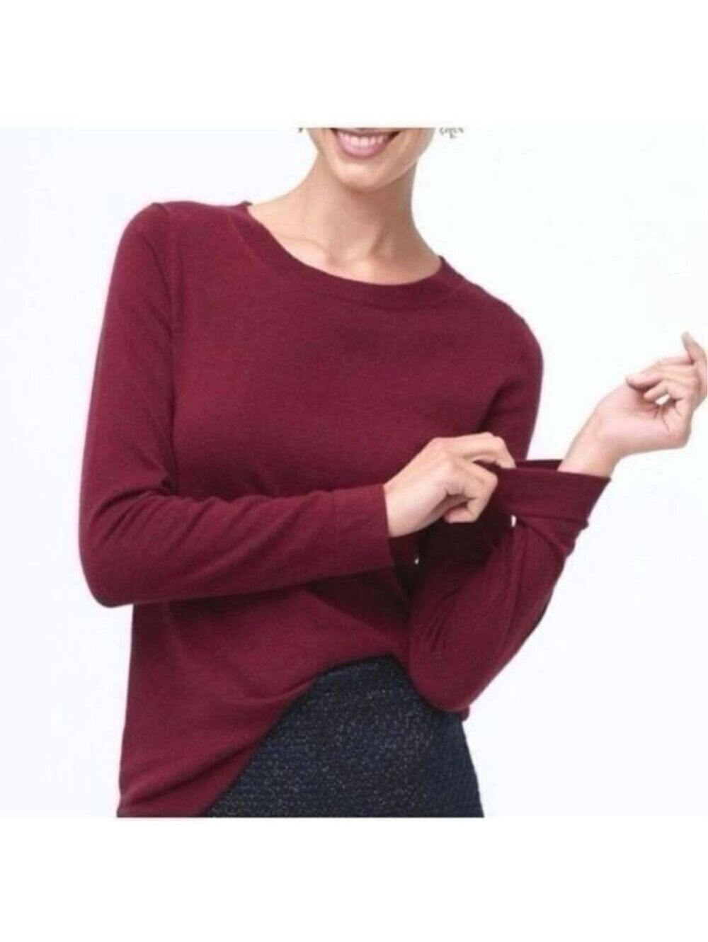 New! J. Crew Burgundy Merino Wool Sweater Sz M